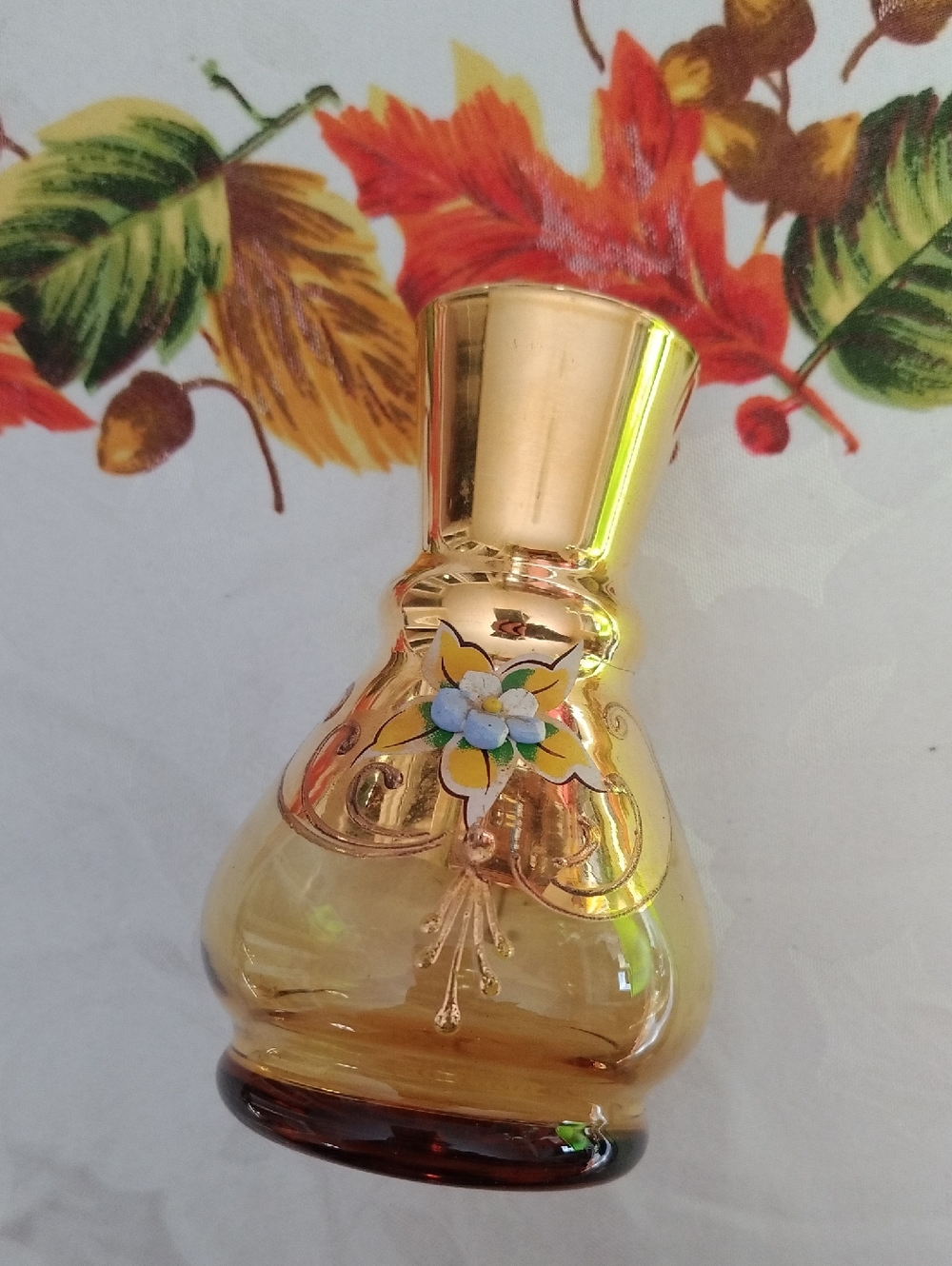Amber Decorative Glass Bud Vase - Brand Unspecified